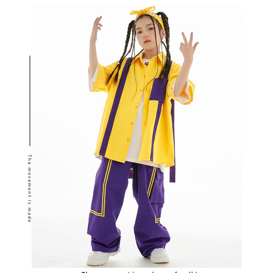 ヒップホップ 衣装 キッズダンス衣装 セットアップ 韓国 子供ダンス服