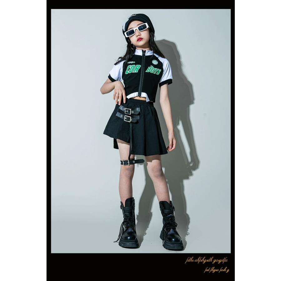 ダンス用　セット　トップススカート セットアップ 長袖トップス スカーチョ 黒 ブラック ワイドパンツ へそ