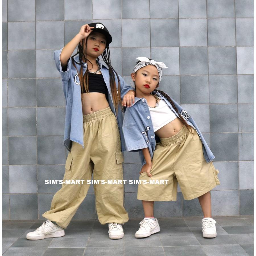 デニム キッズダンス衣装 セットアップ ヒップホップ 衣装 デニム