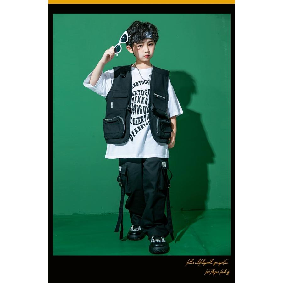 ヒップホップ 衣装 キッズ ダンス衣装 セットアップ フィッシング