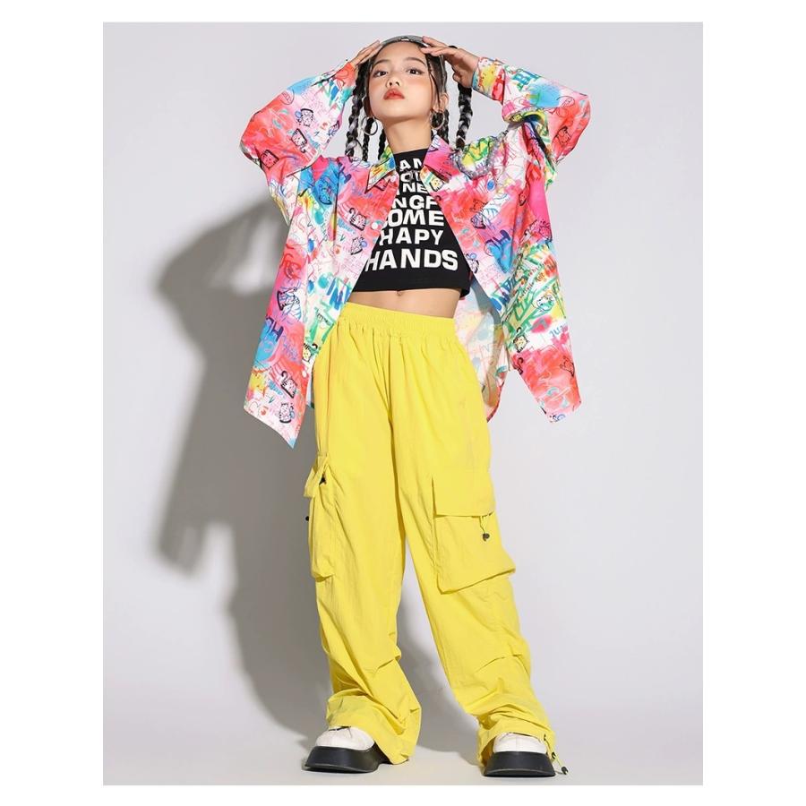 シャツ キッズダンス衣装 ヒップホップ 衣装 セットアップ ダンス衣装
