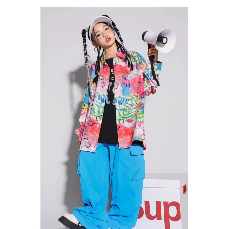 シャツ キッズダンス衣装 ヒップホップ 衣装 セットアップ ダンス衣装