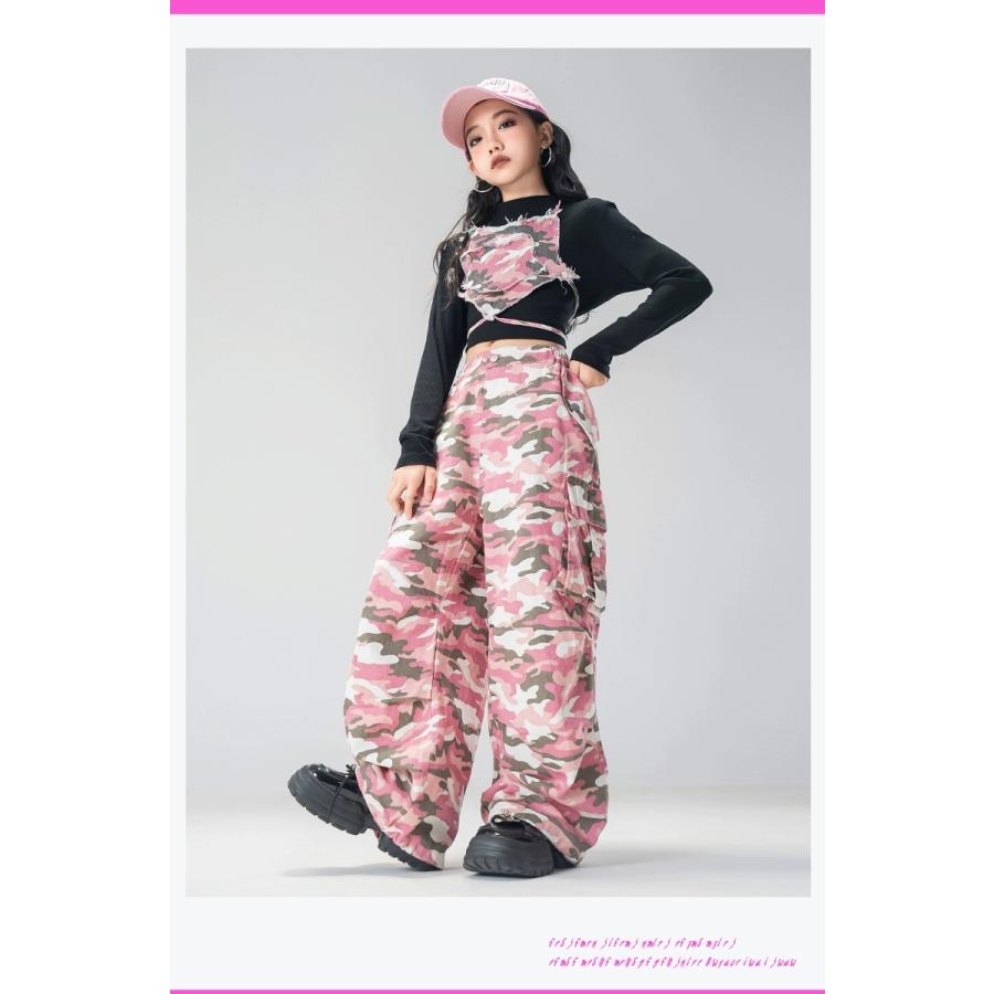 ヒップホップ ダンス衣装 セットアップ ガールズ 男の子 迷彩