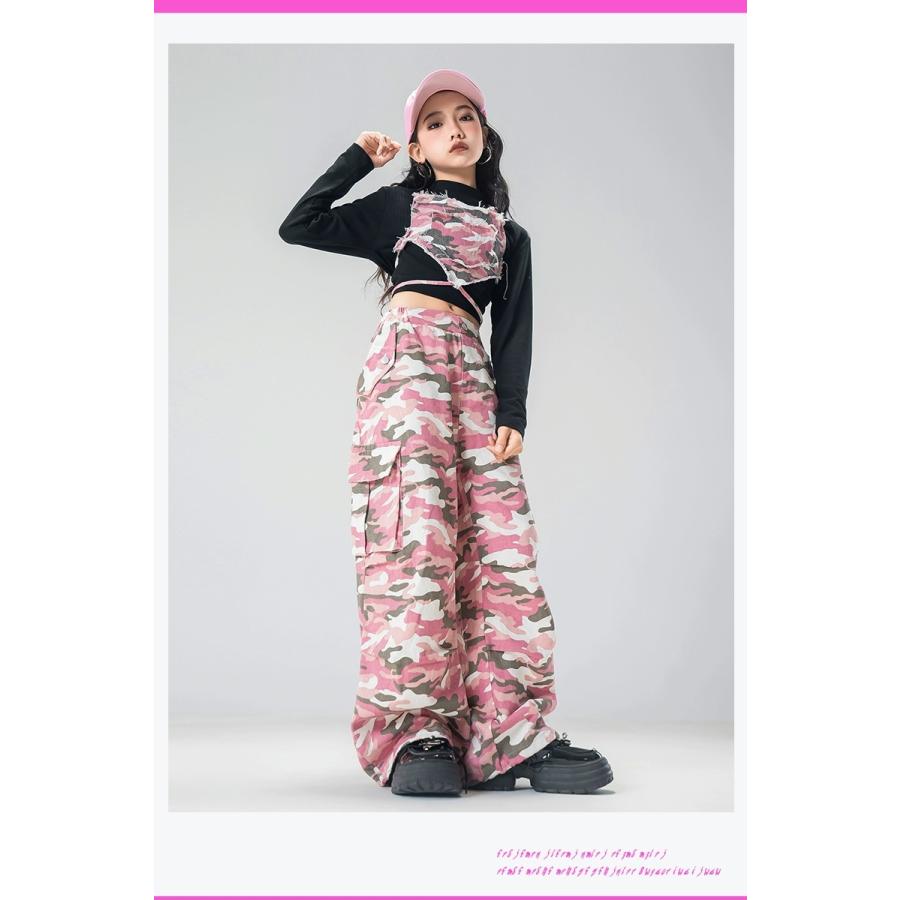 ヒップホップ ダンス衣装 セットアップ ガールズ 男の子 迷彩