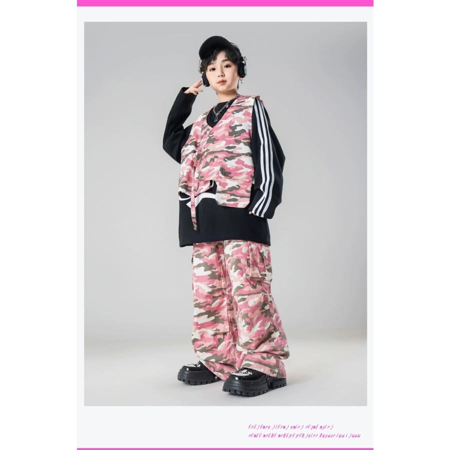 ヒップホップ ダンス衣装 セットアップ ガールズ 男の子 迷彩
