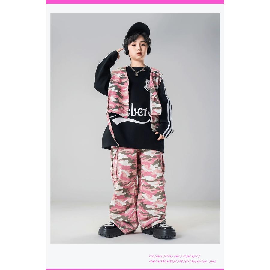 ヒップホップ ダンス衣装 セットアップ ガールズ 男の子 迷彩