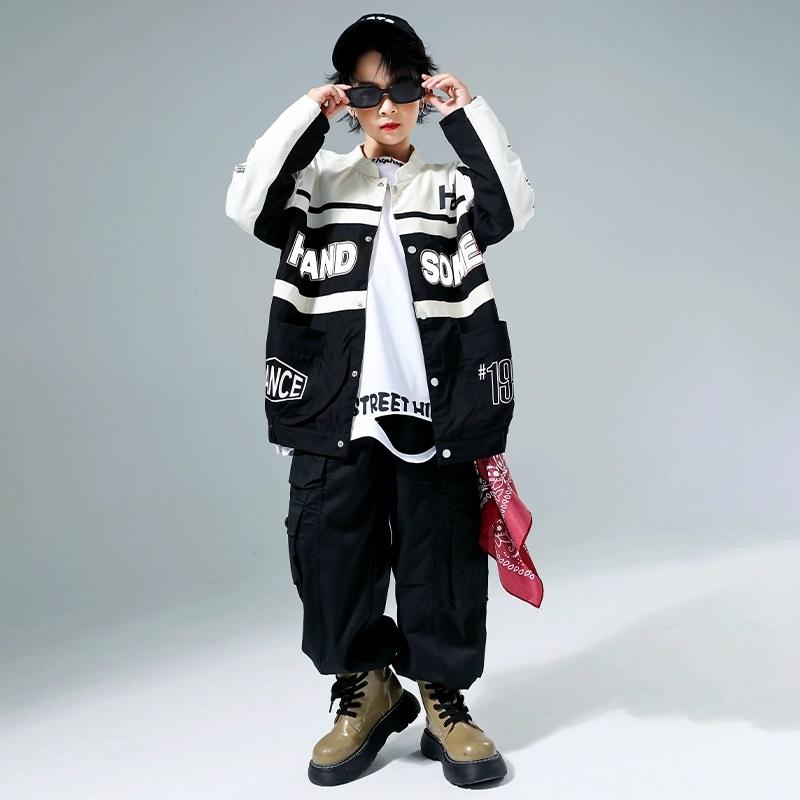 キッズダンス衣装 セットアップ 白 黒 ヒップホップ 衣装 ダンス衣装