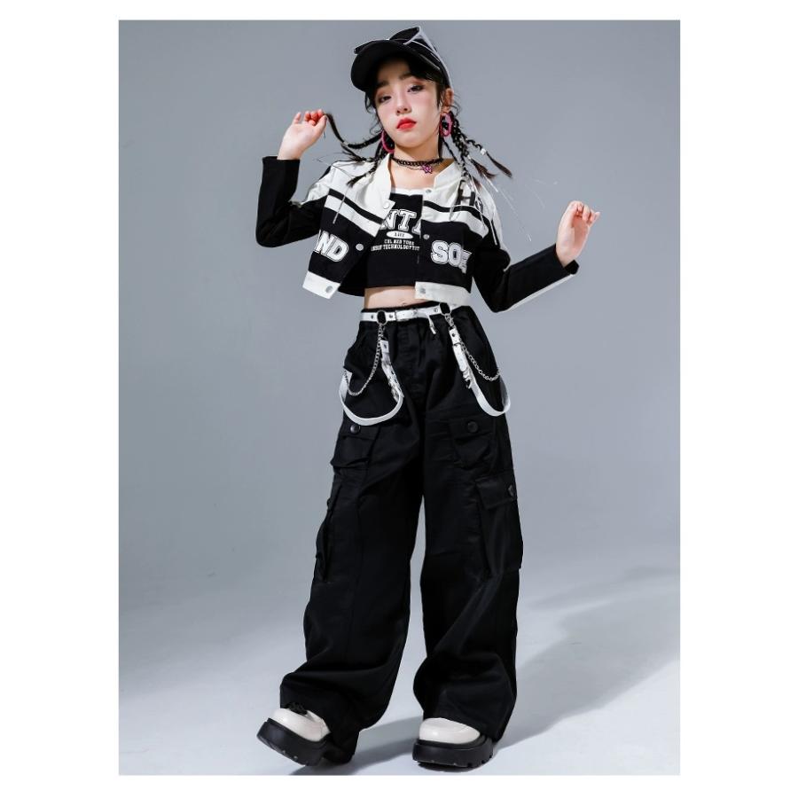 キッズダンス衣装 セットアップ 白 黒 ヒップホップ 衣装 ダンス キッズダンス衣装 セットアップ 白 黒 ヒップホップ 衣装 ダンス