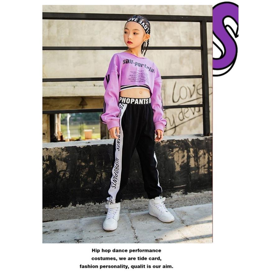 キッズ ダンス衣装 ガールズ セットアップ かっこいい へそ出し 韓国 ヒップホップ 紫 黒 Dg 121 Sims Mart Ys 通販 Yahoo ショッピング