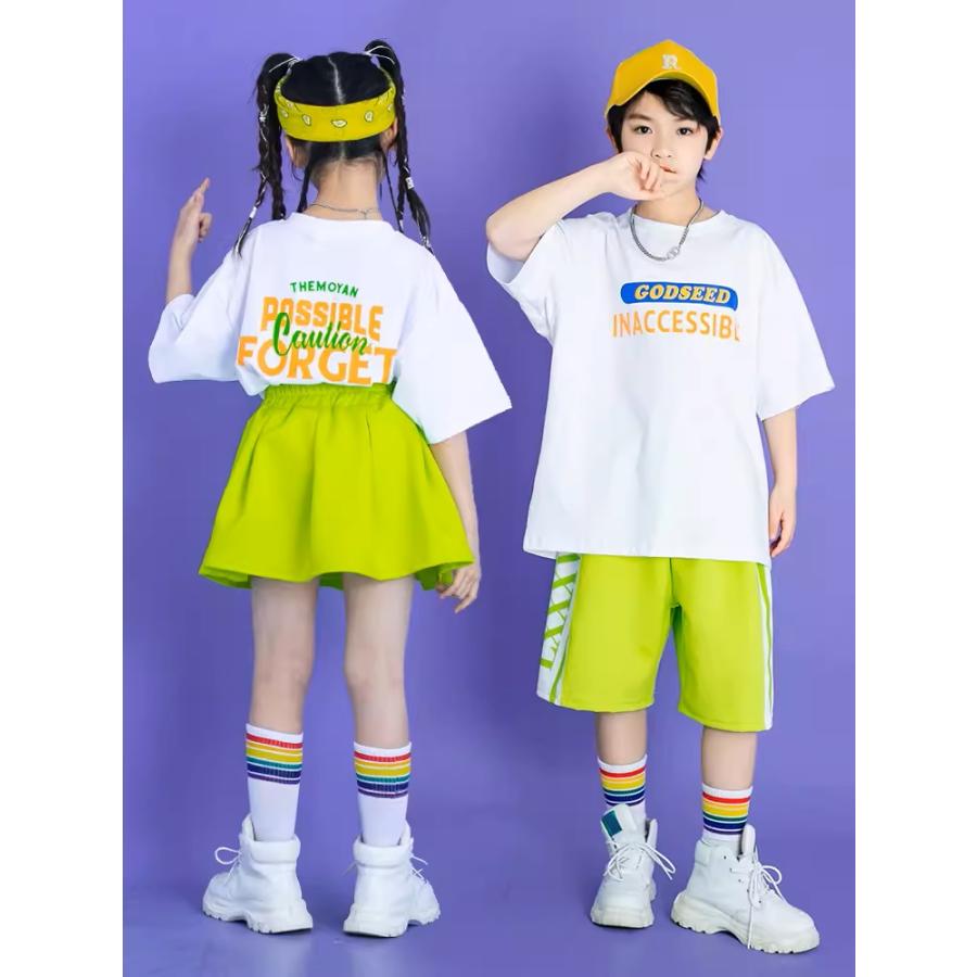 キッズダンス衣装 Tシャツ トップス ヒップホップ 衣装 K-POP 韓国 黄