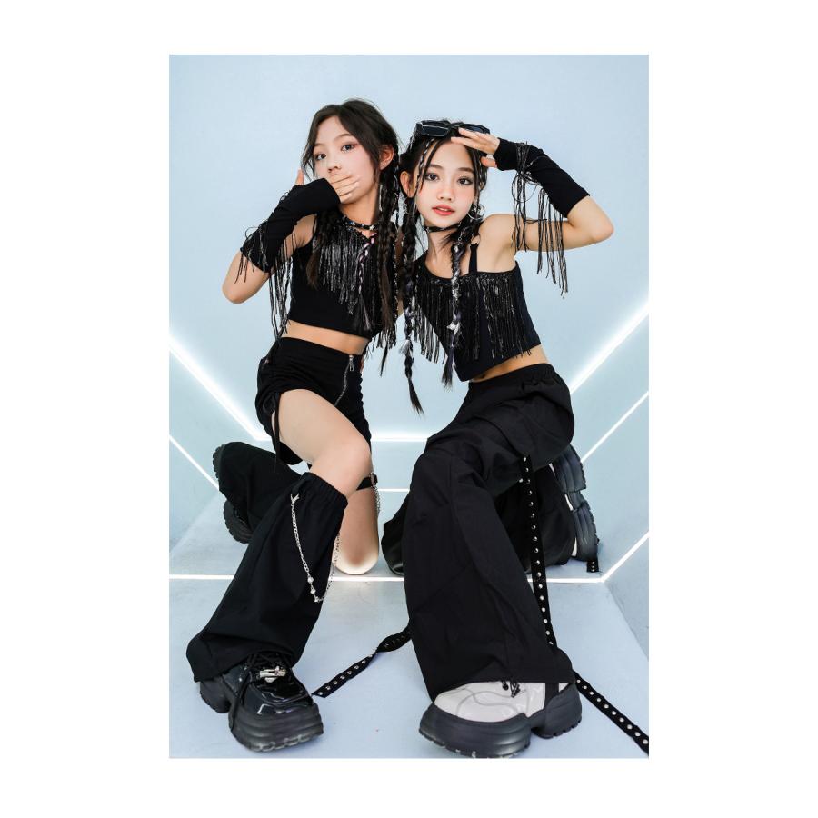 ダンス衣装 黒 ガールズ ヒップホップ 衣装 K-POP 韓国 ジャズ