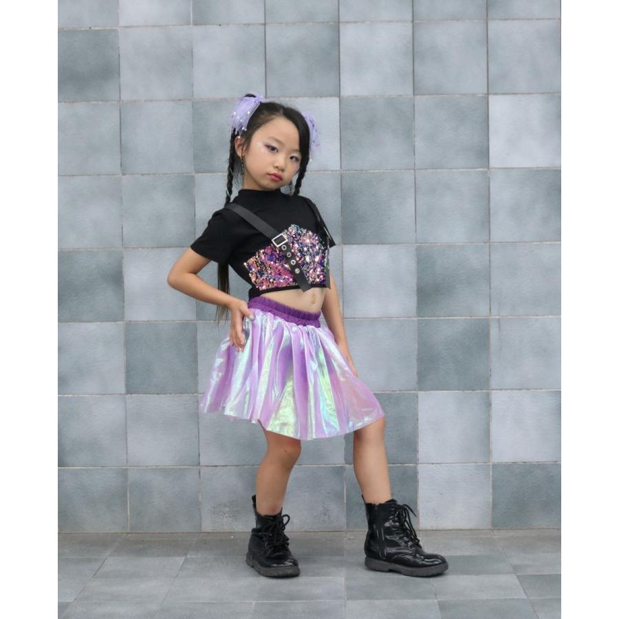 ダンス衣装 ガールズ K-POP 韓国 セットアップ スパンコール キラキラ