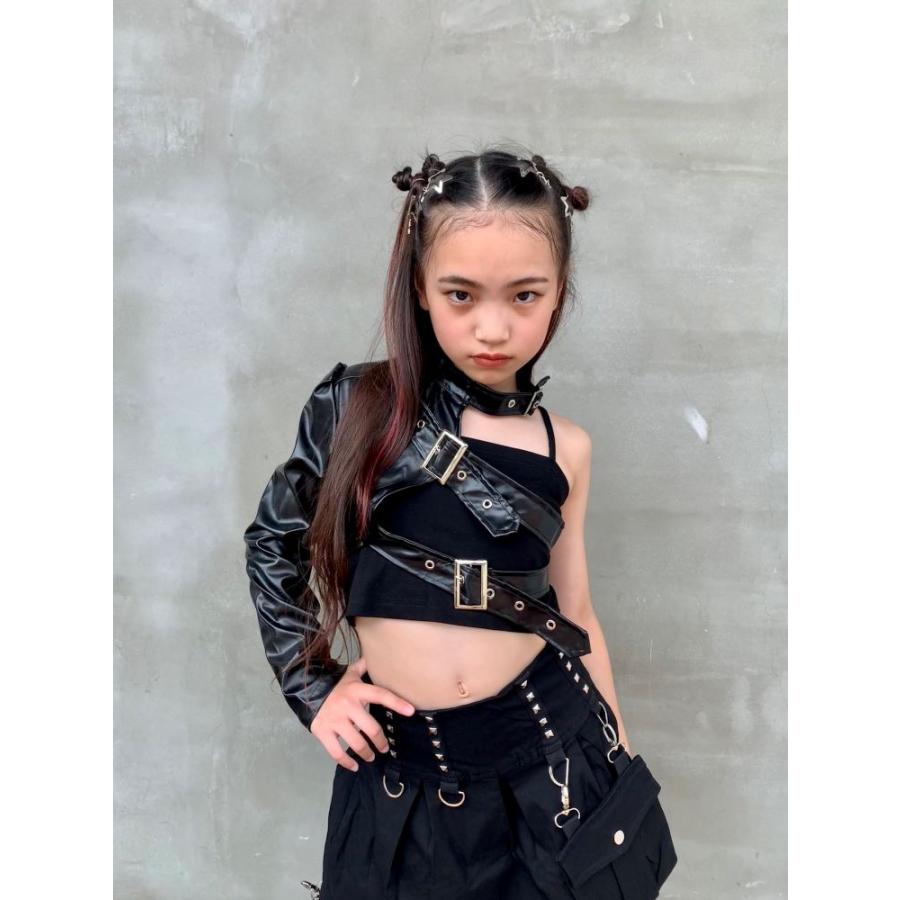 ダンス衣装 ガールズ 衣装 かっこいい 黒 レザー K-POP 韓国