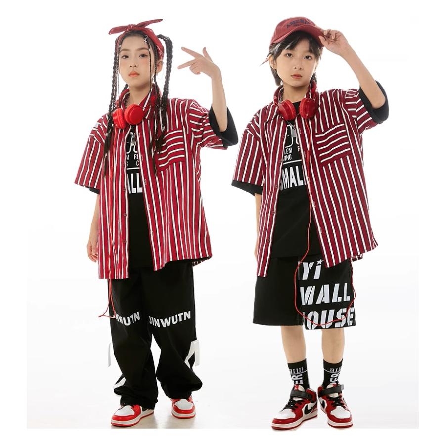 ヒップホップ 衣装 キッズダンス衣装 セットアップ 子供ダンス服 派手