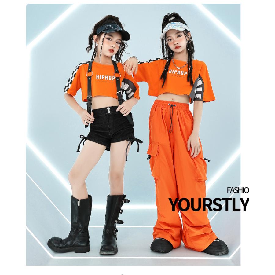 キッズダンス衣装 セットアップ ガールズ ヒップホップ 衣装 K-POP