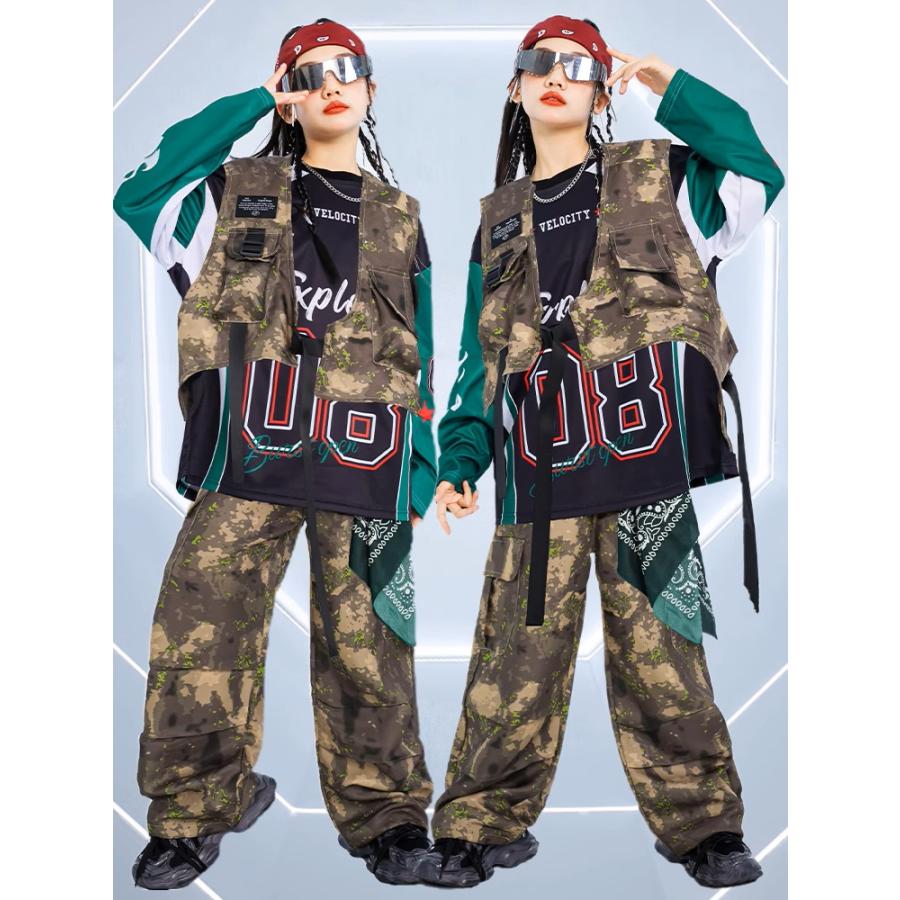 キッズダンス衣装 セットアップ ヒップホップ 衣装 ナンバリングT