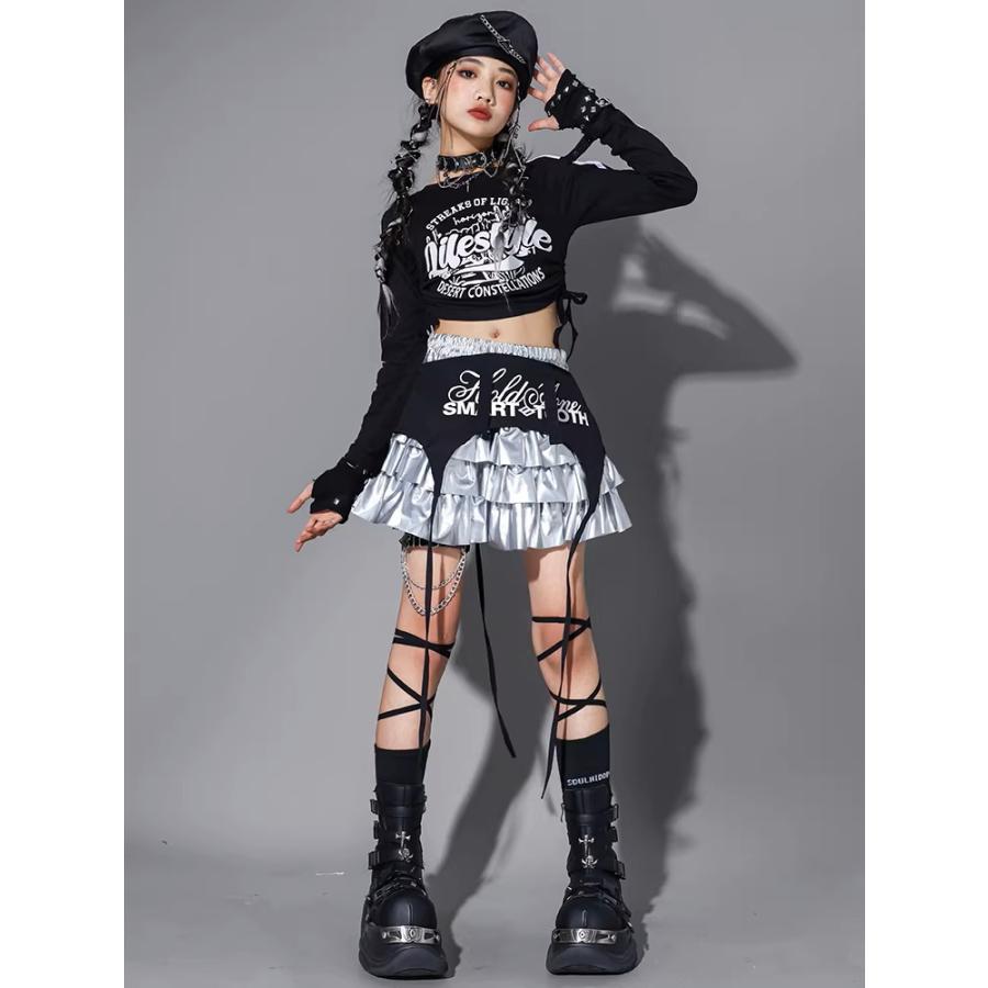 キッズダンス衣装 セットアップ ヒップホップ 男の子 ガールズ へそ