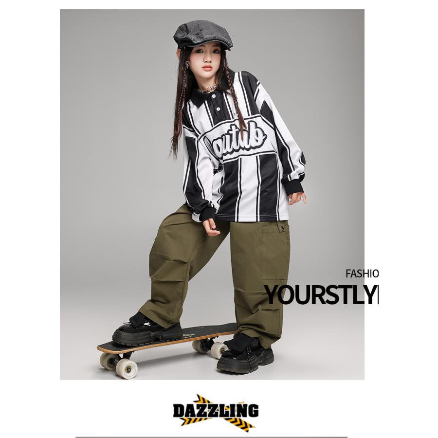 ヒップホップ 衣装 セットアップ K-POP 韓国 子供ダンス服 派手 ダンス