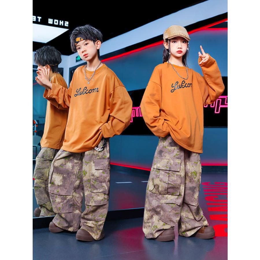 ヒップホップ 衣装 迷彩 ダンス衣装 キッズ セットアップ 男の子