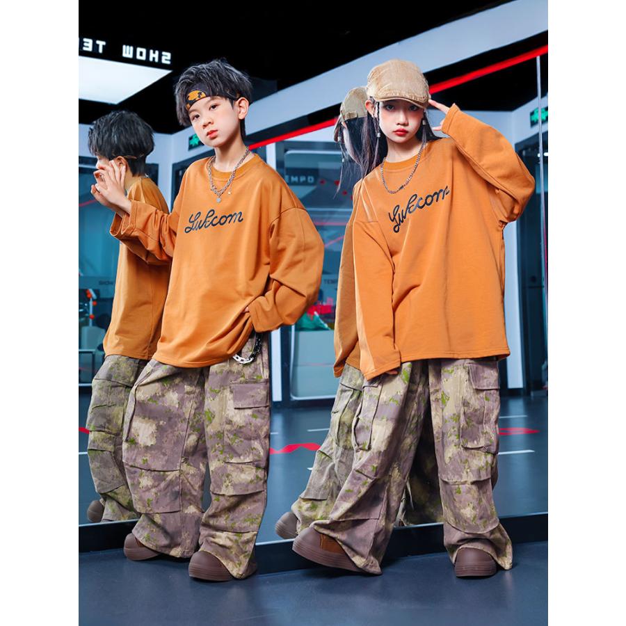 ヒップホップ 衣装 迷彩 ダンス衣装 キッズ セットアップ 男の子