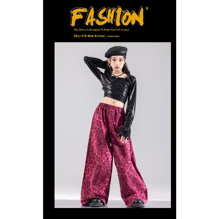 キッズダンス衣装 セットアップ 黒 ピンク ガールズ ヒップホップ 衣装
