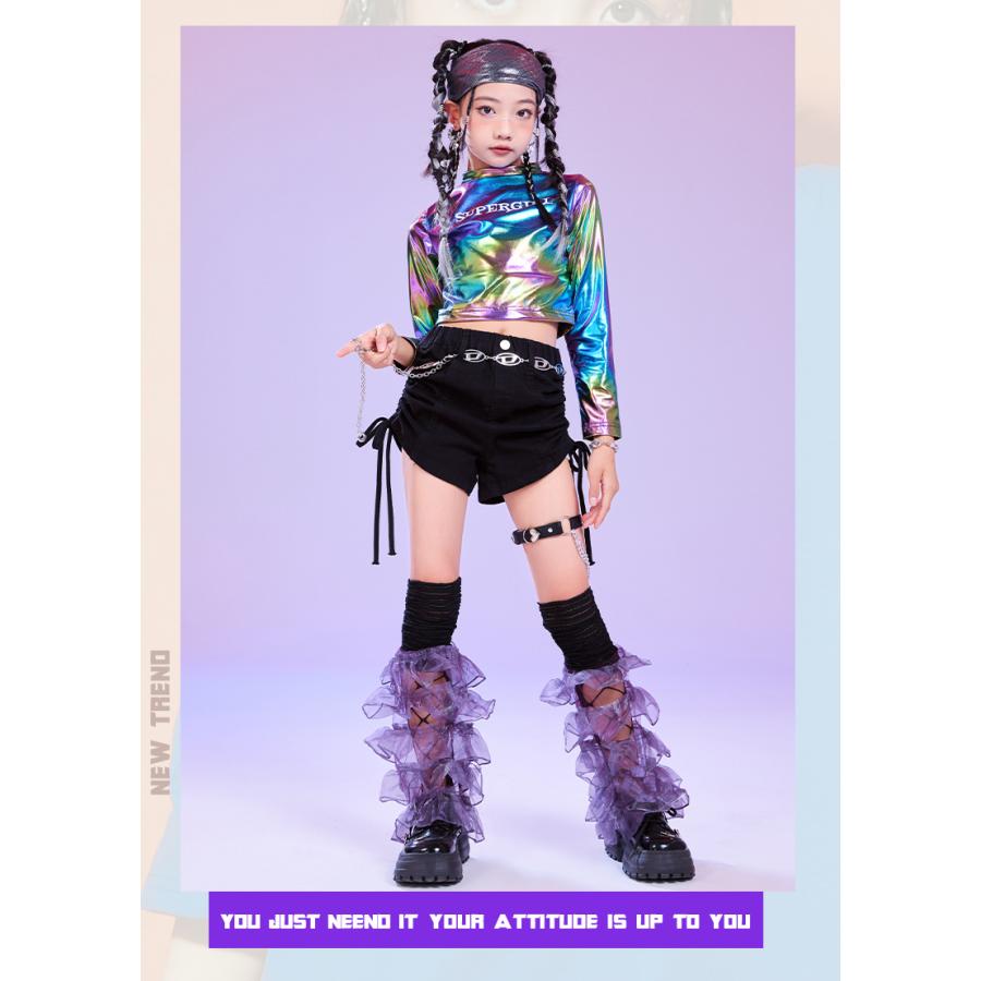 キッズダンス衣装 セットアップ ヒップホップ 衣装 子供ダンス服 派手