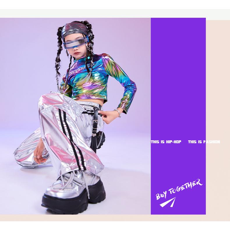 キッズダンス衣装 セットアップ ヒップホップ 衣装 子供ダンス服 派手