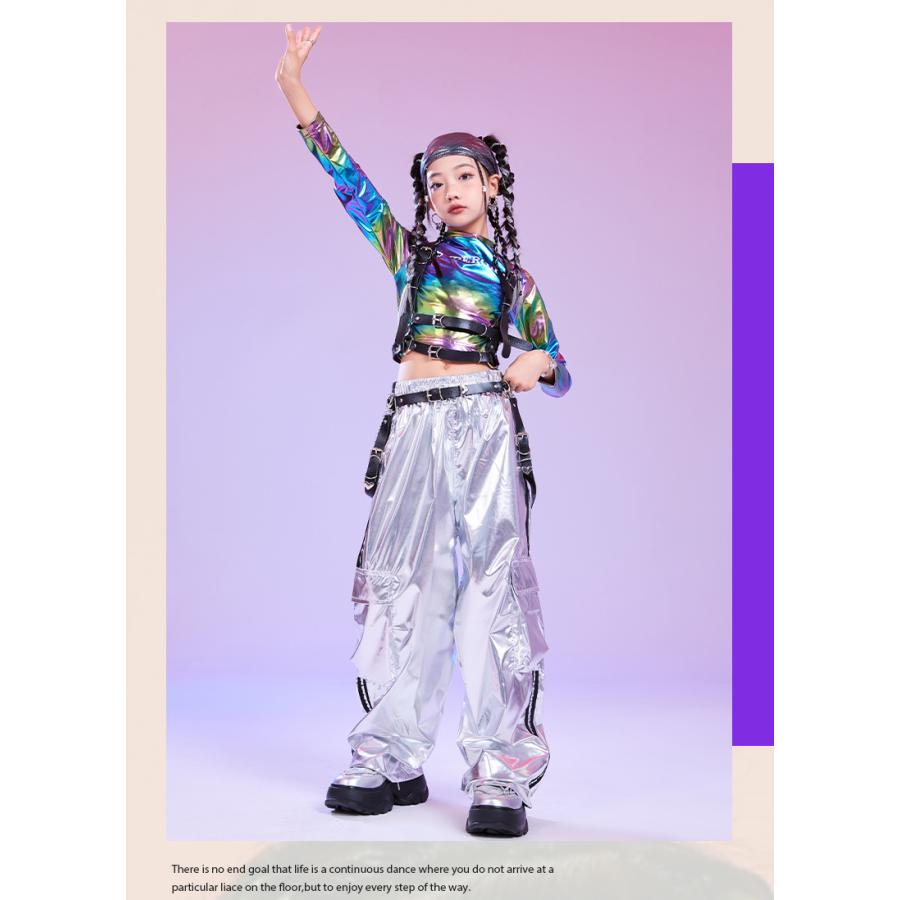 キッズダンス衣装 セットアップ ヒップホップ 衣装 子供ダンス服 派手