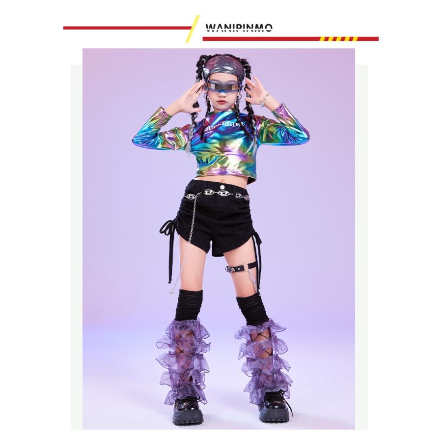 キッズダンス衣装 セットアップ ヒップホップ 衣装 子供ダンス服 派手
