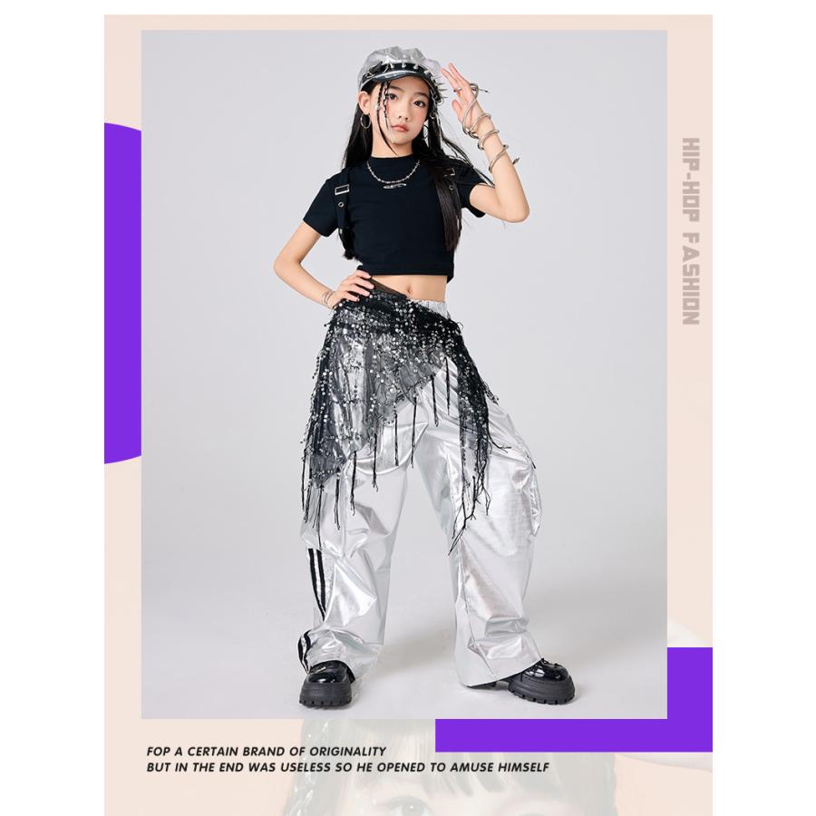 キッズダンス衣装 セットアップ ガールズ ヒップホップ 衣装 K-POP