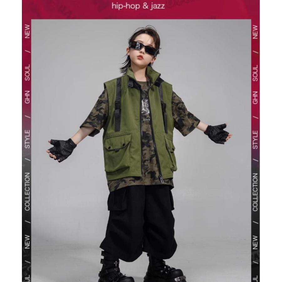 ヒップホップ ダンス衣装 セットアップ ミリタリー Tシャツ