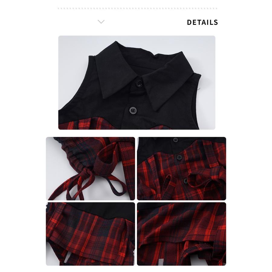 黒ブラウス➕赤 チェック セットアップ セット売り ダンス衣装 セットアップ 黒 赤 チェック柄 ガールズ ヒップホップ