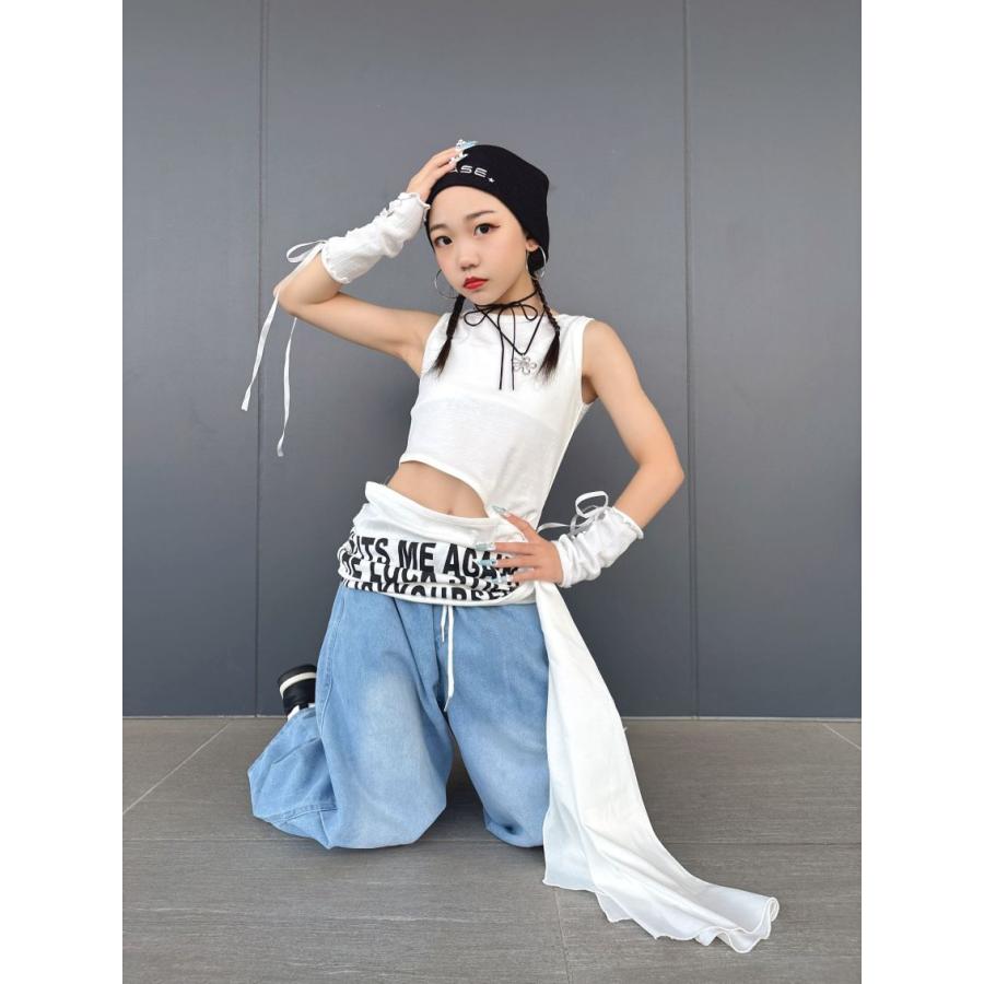ダンス衣装 白 トップス ダンス衣装 白 ガールズ ヒップホップ 衣装 K