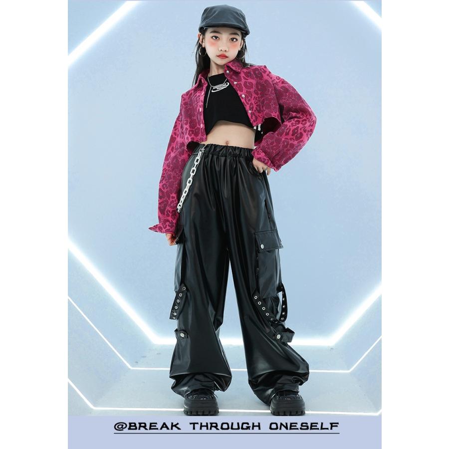 キッズダンス衣装 セットアップ 黒 ピンク ガールズ ヒップホップ 衣装