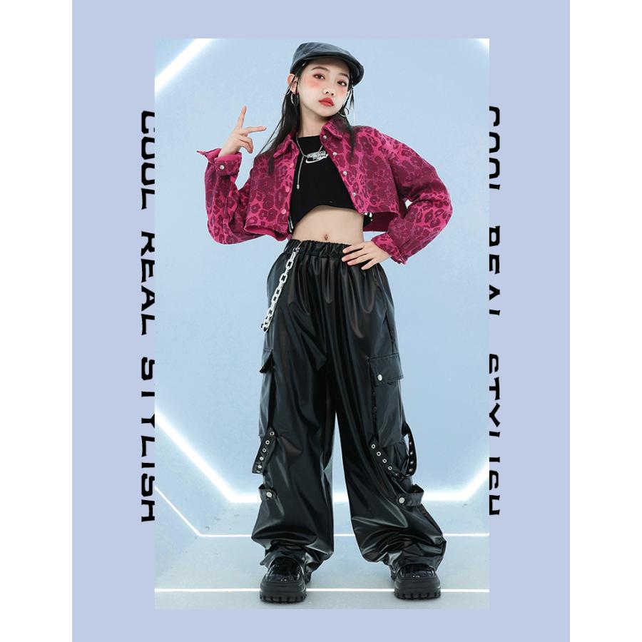 キッズダンス衣装 セットアップ 黒 ピンク ガールズ ヒップホップ 衣装