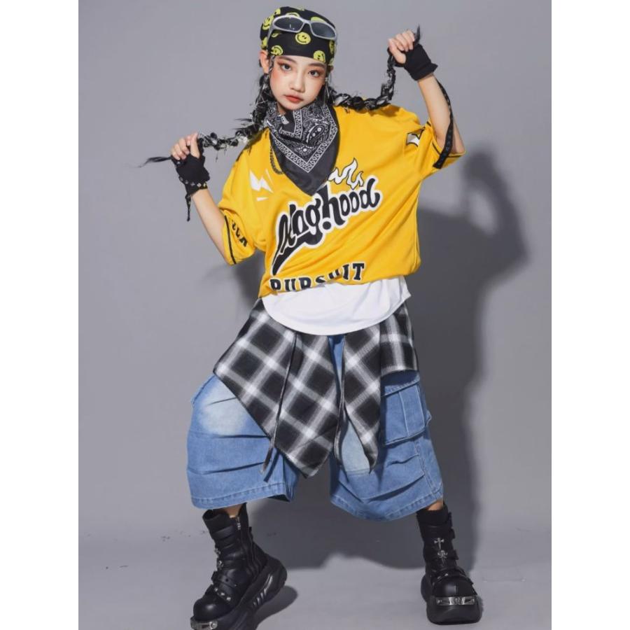 チェック柄 腰巻 ダンス衣装 キッズ レディース ヒップホップ 衣装