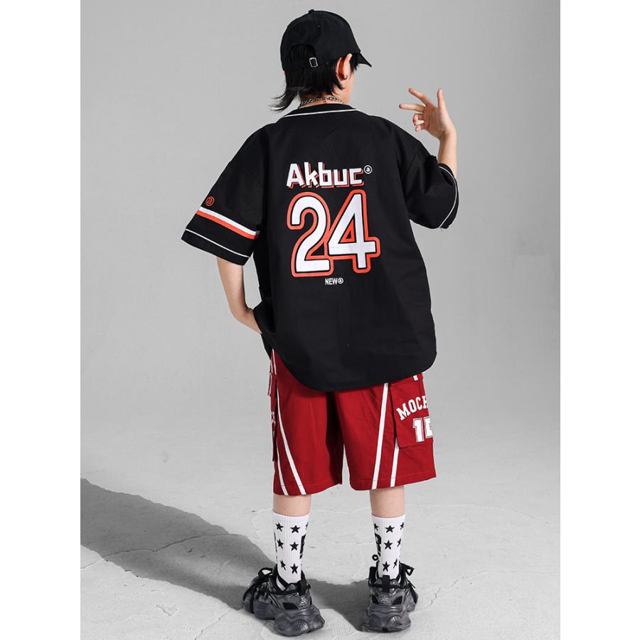 ベースボールシャツ ダンス衣装 キッズ ヒップホップ ファッション