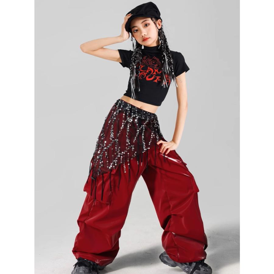 ダンス衣装 キッズ セットアップ チアダンス ガールズ ヒップホップ