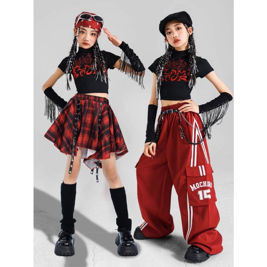 ダンス衣装 キッズ セットアップ チアダンス ガールズ ヒップホップ