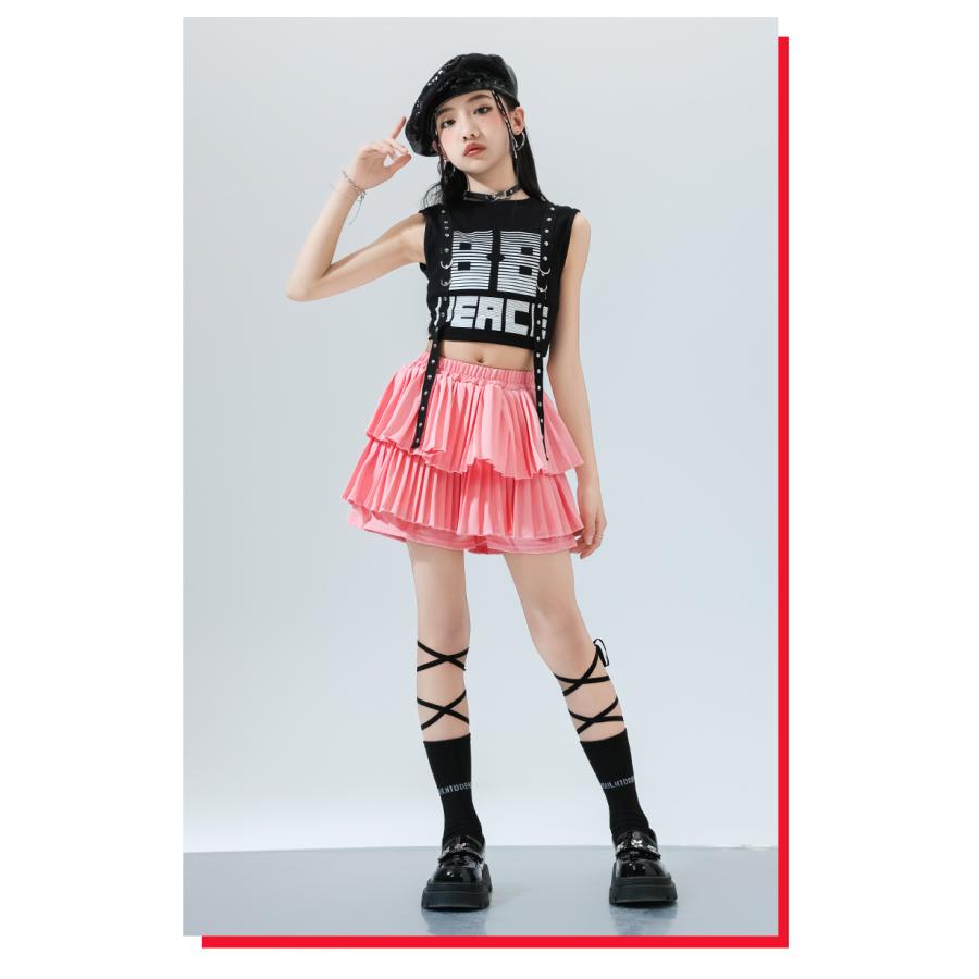 ダンス衣装 キッズ セットアップ K-POP 韓国 ガールズ ヒップホップ