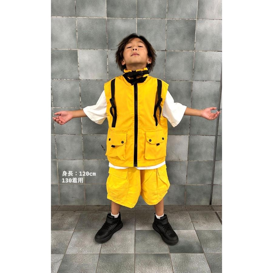 ヒップホップ ダンス衣装 セットアップ 黒 黄色 オレンジ ピンク