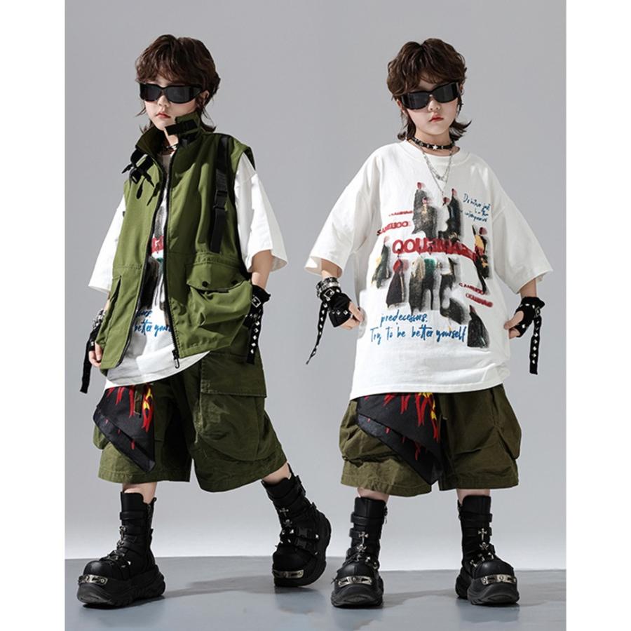 ヒップホップ ダンス衣装 セットアップ 黒 黄色 オレンジ ピンク