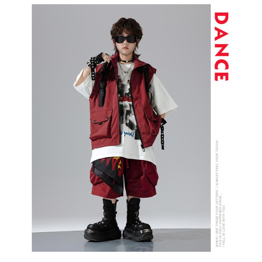 ヒップホップ ダンス衣装 セットアップ 黒 黄色 オレンジ ピンク