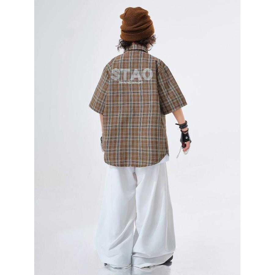 キッズダンス衣装 セットアップ チェックシャツ パンツ ヒップホップ