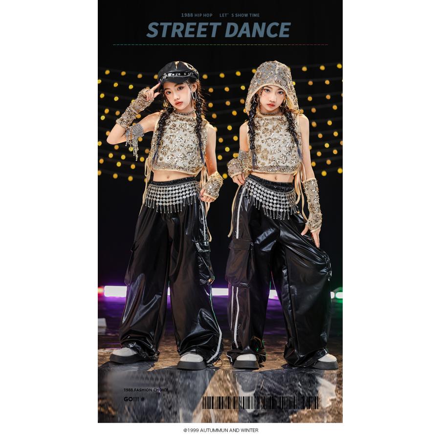 ダンス衣装 キッズ セットアップ K-POP 韓国 ガールズ ヒップホップ
