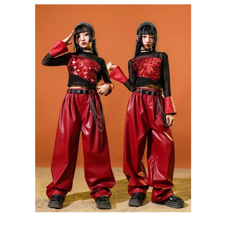 ダンス衣装 キッズ セットアップ K-POP 韓国 ガールズ ヒップホップ