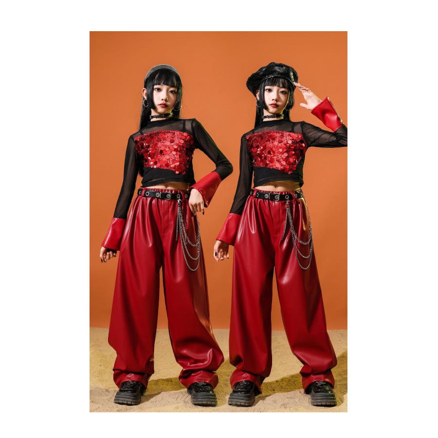 ダンス衣装 キッズ セットアップ K-POP 韓国 ガールズ ヒップホップ