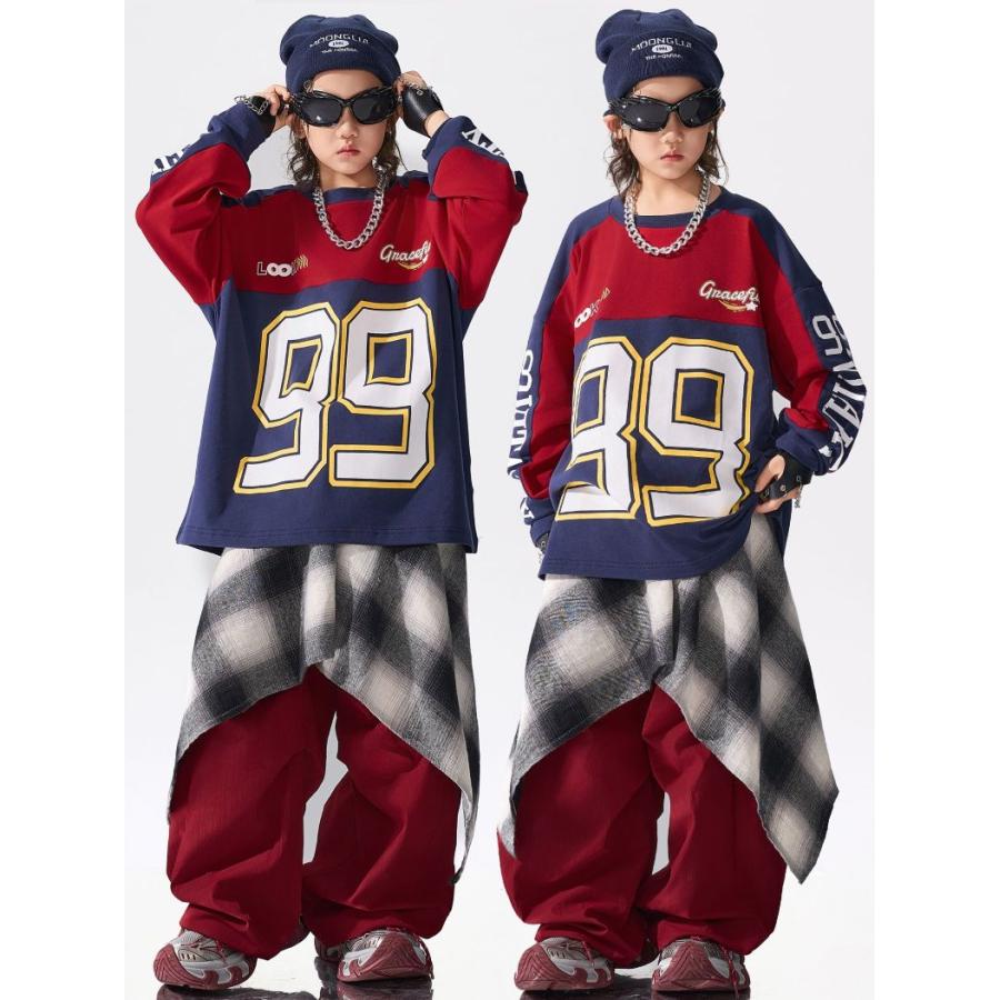 キッズダンス衣装 セットアップ ナンバリングトップス パンツ ヒップ