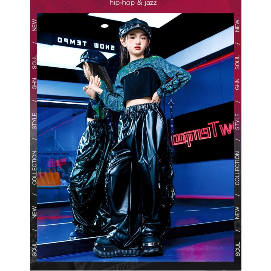 キッズダンス衣装 セットアップ ヒップホップ 衣装 ガールズ へそ出し