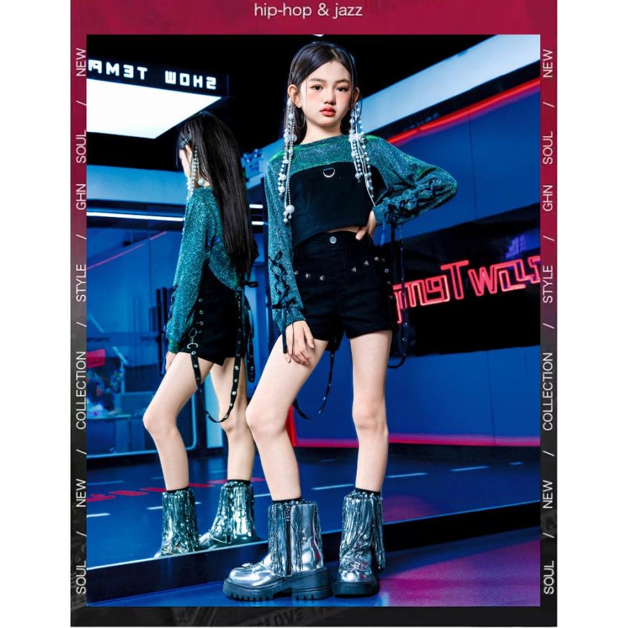キッズダンス衣装 セットアップ ヒップホップ 衣装 ガールズ へそ出し